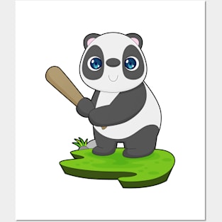 Panda Baseball Baseball bat Posters and Art